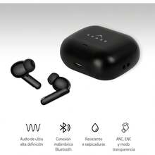 Akane Audífonos Inalámbricos Bluetooth 5.3 con Cancelación de Ruido Activa ANC 35 dB, ENC y Transparencia, Audio Ultra HD, Resistente a Salpicaduras, 6h de Batería y 24h con Base de Carga, TW900PRO - Negro - Ver 4