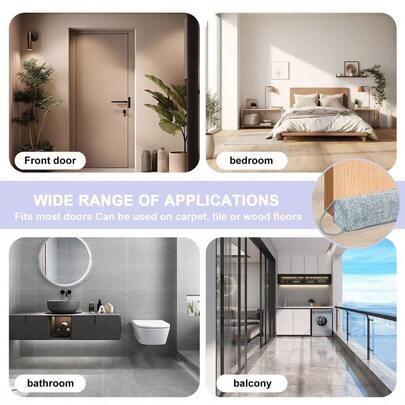 Door Draft Stopper, 36 Inch Triangular Door Draft Blocker With Hook Loops, Easy Install, Wind Proof, Soundproof, Dus...