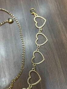 1+1 Modas Nova corrente de cintura de coração feminino Cinto de moda feminina 5-0 - Dourado - Visão 2