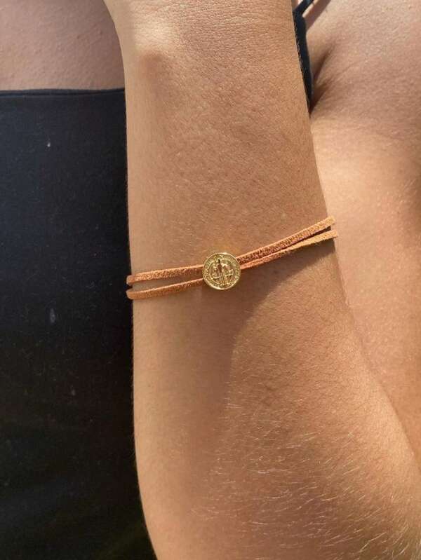 Pulseira fio duplo country pingente São Bento