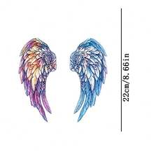 1/2/3片装天使翅膀热转印贴纸，DTF热压贴纸，适用于DIY T恤、包包、牛仔裤、枕头、连帽衫 - 精准贴合各种尺寸的织物，新手和专家均可轻松使用，是节日工艺品和礼品的完美之选。 - 彩色 - 查看 9