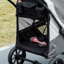 PawHut Foldable Stroller For Large Dogs And Cats Up To 30 Kg, Includes Cushion, Mesh Windows And Doors, Storage Bag, Straps And Brakes. Dark Gray Color. - 深灰色 - 查看 4