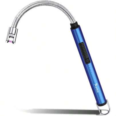 SUPRUS Candle Rechargeable Electric Arc Lighter Triple Safety Long Lighter Stainless Steel Shell And Hanging Hook With 360Flexible Neck