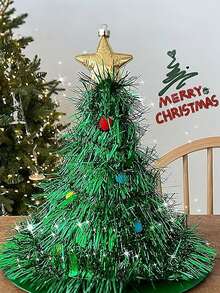 1 件圣诞树帽 - 节日派对必备耐用塑料节日照片道具可手洗无羽毛趣味复活节和圣诞节礼物 - 綠色 - 查看 2