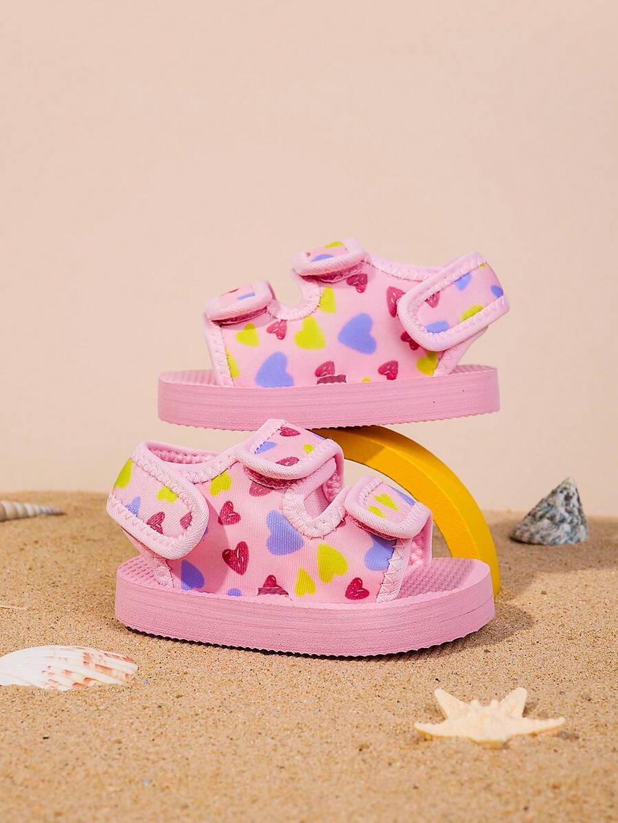 1双婴儿布凉鞋，卡通设计，可爱百搭，适合日常穿着、旅行、休闲、海滩等场合，柔软面料鞋面，贴合婴儿脚型，轻便速干。 - 彩色 - 查看 1