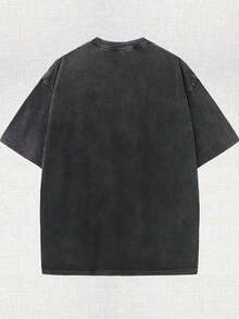 Retro Limited Edition Retro Sub-Tone T-Shirt, Rock Band Heavy Metal Neutral Cotton Pattern Washed Tee Gothic Punk Grunge Emo Y2K Clothes, Rock Music Merch., Comfortable Washed Cotton T-Shirt - màu đen - Xem 3