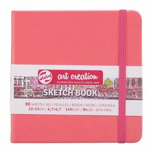 Royal Talens Japan T9314-314M 441874 Art Creation Sketchbook, Drawing Notebook, 4.7 X 4.7 Inches (12 X 12 Cm), Coral Red,12*12cm,Coralred - 珊瑚紅 - 查看 1