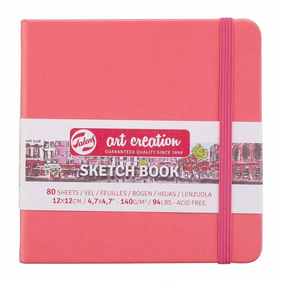 Royal Talens Japan T9314-314M 441874 Art Creation Sketchbook, Drawing Notebook, 4.7 X 4.7 Inches (12 X 12 Cm), Coral Red,12*12cm,Coralred - 珊瑚紅 - 查看 1