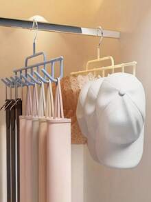 Half-Piece Hat Rack, Space-Saving Wardrobe Hat Organizer - Can Hold Up To 8 Hats, Versatile Hanging Hat Display Stand, Also Suitable For Storing Belts, Ties, Scarves, Vests, Hats, Bras, Shoes, Dresses, Pants, Jeans, Boots, And Skirts. Ideal For Use In Dormitories/Bedrooms, Bathrooms, Wardrobes, Closets, And At Home. - Multicolor - View 7