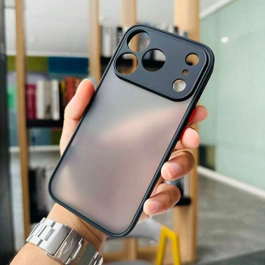 Elegante funda para iPhone 17, 16, 15, 14, 13, 12 y 11 con tacto similar al de la piel, con borde de TPU suave y parte trasera mate translúcida dura, diseño delgado y resistente a los golpes, adecuada para hombres, mujeres y niñas. - Negro - Ver 1