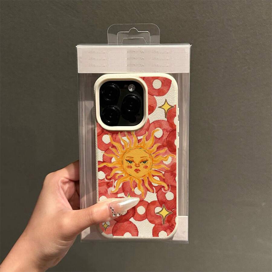 Carcasa creativa tpu antideslizante y resistente al desgaste con círculos rojos y patrones solares, diseñada para iPhone 16 pro Max / 16pro, 15 / 14p, 13.1211 - Protección del teléfono de regalo de moda festiva para uso diario con portada estética, protección de alta calidad del producto impreso ultravioleta, modelo fanático de los amantes de la tecnología, carcasa cómoda explosiva. - Color mezclado 1-286 - Ver 1