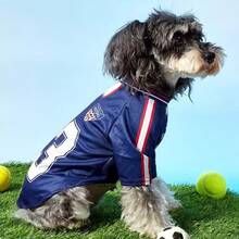 1 pieza Chaleco deportivo sin mangas reversible Chicago 23 a rayas, cómodo y de moda para mascotas - azul real - Ver 4