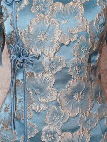 2026 Summer New Chinese Style Cheongsam Dress For Women - Retro Style, Short Sleeve, 3D Oil Painting Cheongsam, Slimming Waist, Asian Size, Tassel Buttons, Chinese Stand Collar, Back Zipper. A Perfect Gift, A Fashionable And Stylish Dress For Women, Suitable For Everyday Wear, Casual Occasions, Social Events, Vacations, And Holidays. - 藍色 - 查看 9