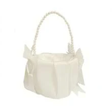 Suministros para bodas: Cestas de flores de estilo occidental para bodas, cestas de flores pequeñas con perlas para esparcir flores de boda - Multicolor - Ver 6