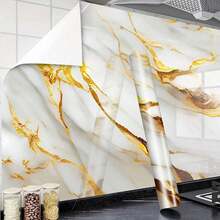 1 Roll Room Decor Luxury Marble Vinyl Self-Adhesive Contact Paper, Self Adhesive Wallpaper,Wallpaper Peel And Stick, Removable Wallpaper Roll For Kitchen Decor Bathroom Refrigerator Furniture Wall Stickers