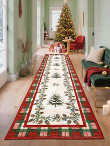 1pc Christmas Tree Carpet, Non-Slip And Washable, Suitable For Living Room, Bedroom, Hallway, Indoor And Outdoor Use, Easy To Create Cozy Christmas Home And Room Decor - Red and White - View 20