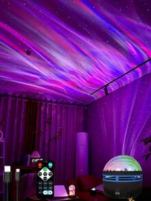 Starry Sky Projection LED Lights, Multi-Colored Patterns With Remote Control, Stars, Moon And Romantic Starry Atmosphere,Crystal Cube LED Projection Lights, Both Great Bedside And Sleeping Lights, Galaxy Star Projector, Bedroom Night Light Projector - Multicolor - View 12