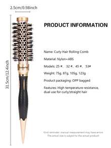 Home Use Curling Comb Cylinder Roll Brush Long Hair Blow Dry High Temperature Resistant Volumizing Styling Curling Comb Hairdres - Multicolor - View 12