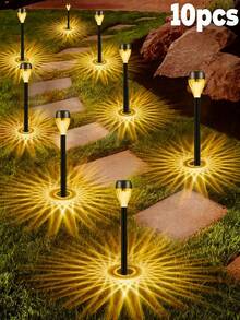 20-Piece Solar Garden Lights, Path Lawn Landscape Ambience Lighting, 40mah,Automatically Illuminated, Christmas New Year Thanksgiving Outdoor Decorative Lights - Warm Light - View 13