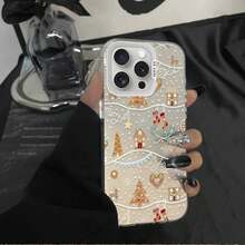 Étui givré mignon de Noël avec renne pour iPhone 17 Air, 16, E, 15, 14, Plus, 13, 12, Mini, 11 Pro Max. Housse lavable en acrylique et silicone, compatible avec les étuis 17, 17 Pro et 17 Pro Max - 3 - Voir 6