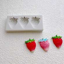 Strawberry Fondant Mold, Silicone Handmade Candy Mold, Mini Strawberry Chocolate Mold, Fruit Shaped Fondant Mold, Suitable For Soap, Wax, Clay, Resin, Cupcake, Ice Cream Decoration