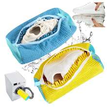 Conjunto de 2 Sacos para Lavar Sapatos 360°, Adequados para Todos os Tipos de Calçados, Antideformação, Laváveis na Máquina, Secagem ao Ar Livre, Forrados com Lã, Ideais para Calçados Esportivos e Casuais, Saco para Guardar Roupa Suja no Natal, Saco para Lavar, Saco para Lavar Antideformação, Saco Eficiente para Lavar Sapatos, Acessório Flexível para Máquina de Lavar, Saco para Lavanderia Doméstica, Saco para Proteger Sapatos, Saco para Guardar e Lavar Sapatos - Multicolorido - Ver 5
