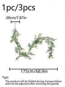 1件/3件装人造竹藤，人造垂吊藤蔓，竹叶藤蔓，人造植物装饰，适用于家居装饰、厨房、餐桌、客厅、卧室、餐桌摆饰、订婚、婚礼、派对布置、感恩节、新年装饰、生日礼物 - 彩色 - 查看 13