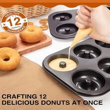 6pcs Non-Stick Carbon Steel Donut Baking Pan, Cartoon Muffin 6-Cup Cake Baking Mold, Baking Sponge Cake Mold. Donut Pan (Gold And Dark Gray), Mini Bagel Pan, Dishwasher , For Baking Donuts, Cakes, Pastries And Bagels (Champagne Gold) Cake Mold - Multicolor - View 6