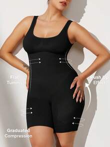 Plus Size Curve Woman Activewear Yoga Clothes Seamless Gym Sports High Support Moisture Wicking Workouts Breathable Outdoor Plus Size Curve - Black - View 5