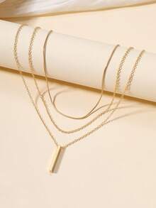 1pc Bohemian Style Long Pendant Necklace For Women - Yellow Gold - View 2