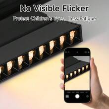 Adjustable LED Track Light, Ceiling Mounted Spotlight, Sliding LED Lamp For Home, Foldable And Dimmable Track Spotlight, Black (Requires Track Power Supply), Suitable For Bedroom/Kitchen/Living Room/Closet/Hallway/Room/Cafe/Exhibition Hall/Store/Entryway/Corridor/Dining Room/Clothing Store/Bar