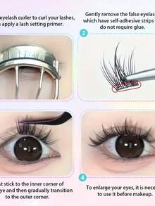 120pcs,This 120-Cluster Segmented False Eyelash Set Features A Large-Capacity Design With 12 Rows, Offering A Fluffy And Realistic Feel. This Three-Piece Set Boasts A Relaxed, Effortless Style And Is Suitable For Eyelash Lengthening. Made With Ultra-Fine Black Bands, It's Perfect For Everyday Wear, Portable, Reusable, And Comfortable Without Irritation. Other Names For This Product Include: Clustered False Eyelashes, Single-Cluster False Eyelashes, Segmented False Eyelashes, False Eyelashes, And Simulated Eyelashes. - màu đen - Xem 3