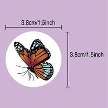 80 pezzi/confezione di adesivi in carta sintetica colorata a forma di farfalla da 1,5 pollici * 1,5 pollici, adatti per album di ritagli, libri, artigianato fatto a mano, diari, decorazioni creative - Multicolore - Visualizzare 2