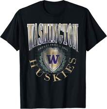 Washington Huskies Vintage Emblem 90's Black T-Shirt - 黑色 - 查看 1