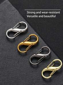 4pcs S-Shaped Spring Buckle, 8-Shaped Adjustable Chain Clasp, Metal Alloy Multi-Function Carabiner Clips - Multicolor - View 3