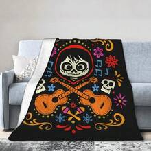 Coco Musical Miguel Flannel Blankets Cartoon Movie Funny Throw Blanket For Bedspreads 125 100cm Lightweight.Jpg - White - View 1