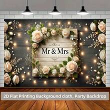 2D Flat Banner 1 Romantic Wedding Background, Polyester Polyester, Party Banner, Multi-Purpose Holiday Party, Courtyard Studio Home And Garden Celebration Multifunctional Outfit - 1 - View 2