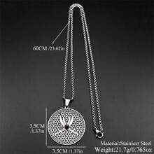 Flower Of Life Imam Ali Sword Stainless Steel Necklace For Women Men Silver Color Tiger Eye Stone Sacred Geometry Chain Jewelry - Necklace - View 5