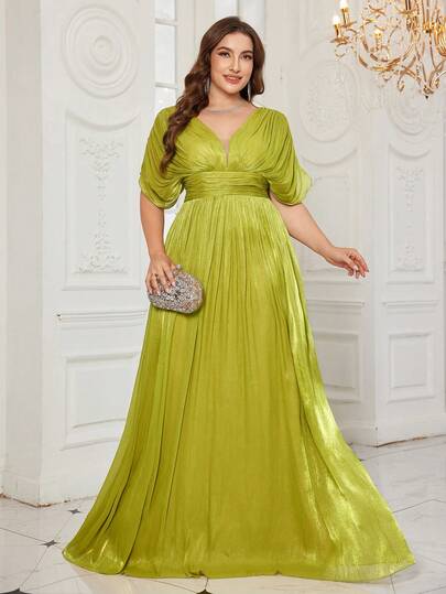 green emerald velvet dress Kiyonna Plus Size Screen Siren Lace Evening Gown main image 0