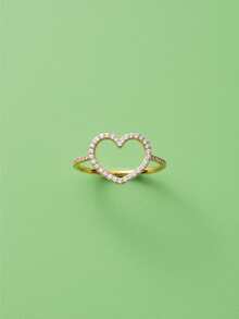 1pc Minimalist Unique 925 Sterling Silver Single Diamond "I Love Mom" Ring, Exquisite Jewelry Gift For Women - Love Ring - View 4