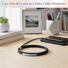 Protector, 2PCS 5.3FT Anti - Loss Coil Sleeve Keychain Bag Hook Phone Data Wire Saver Pet Chew Protector - ban đầu - Xem 7