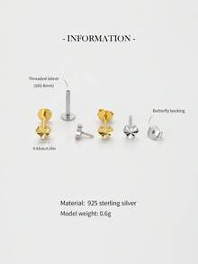 1 Stück 16G Mini Gold Laser strukturierter Herz Nasenstecker | Zierliches Herz Ohrringe | Stapelbare Ohrringe | Knorpel Ohrringe | 925 Sterling Silber Schmuck | Geeignet für den täglichen Gebrauch von Frauen | Einzeln verkauft (nicht als Paar) - Laser-Herz-Ohrringe - Übersicht 4