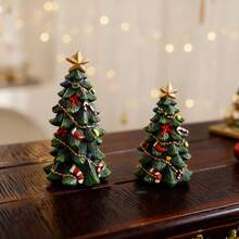 圣诞装饰品，迷你树脂圣诞树工艺品，桌面派对装饰，可爱迷你树脂圣诞树家居桌面摆件