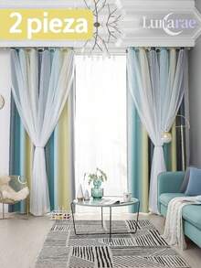 2 Paños Cortinas Blackout 2.64 X 4 M Habitación Sala de Estrella Cortinas 84 pulgadas de Dormitorio con Paneles Draperie de Doble Capa Colorida Verde grisáceo y verde rosa, 2 paneles con aislamiento térmico, cortinas largas y cortinas,oscurecimiento de la habitación, cortinas grises con ojales para sala de estar, recámara, ventana Diferentes tamaños para que elijas,Cortinas opacas con diseño de arcoíris degradado, dormitorio, sala de estar, oscurecimiento a rayas, doble capa, con corte de estrella, decoración del hogar, cortinas de ventana con ojales degradados,Antifrío, Cortinas Opacas de Estrellas para Salón, Decoración,Insonorización, aislamiento térmico Artículos para Ventanas Cortinas,Diferentes tamaños para que elijas (39 x 54 pulgadas, 54 x 63 pulgadas, 54 x 84 pulgadas) - Brote Verde - Ver 2