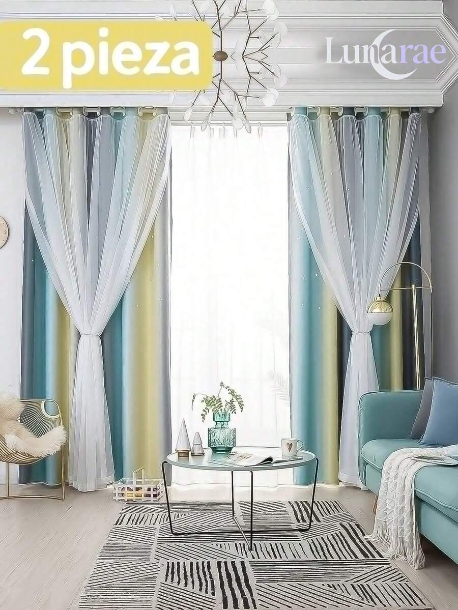 2 Paños Cortinas Blackout 2.64 X 4 M Habitación Sala de Estrella Cortinas 84 pulgadas de Dormitorio con Paneles Draperie de Doble Capa Colorida Verde grisáceo y verde rosa, 2 paneles con aislamiento térmico, cortinas largas y cortinas,oscurecimiento de la habitación, cortinas grises con ojales para sala de estar, recámara, ventana Diferentes tamaños para que elijas,Cortinas opacas con diseño de arcoíris degradado, dormitorio, sala de estar, oscurecimiento a rayas, doble capa, con corte de estrella, decoración del hogar, cortinas de ventana con ojales degradados,Antifrío, Cortinas Opacas de Estrellas para Salón, Decoración,Insonorización, aislamiento térmico Artículos para Ventanas Cortinas,Diferentes tamaños para que elijas (39 x 54 pulgadas, 54 x 63 pulgadas, 54 x 84 pulgadas)