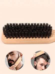 1 pieza Cepillo para el cabello y la barba para hombres y mujeres - Cepillo de cerdas de crin sin perfume profesional para peluquería, herramienta alisadora para cabello grueso/fino, liso hacia atrás, esencial para viajes y vacaciones, accesorios para el cabello para mujeres, cepillo, cepillo desenredante - Multicolor - Ver 3