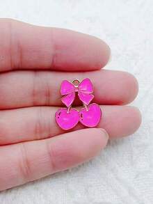 9pcs Valentine's Day Pendants Love Letters Roses DIY Alloy Oil Dripping Accessories - A - View 11