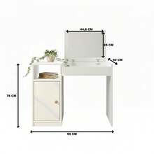 Dulce Compact Dressing Table With Internal Mirror - ĐEN/THIÊN NHIÊN - Xem 5