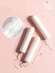 Niceday 16pcs/32pcs/48pcs/64pcs/80pcs/96pcs Super Absorbent Tampon Style Invisible Feminine Hygiene Tampons, Short Tampons Can Be Used For Swimming & Surfing, Replacing Sanitary Pads - White - View 4