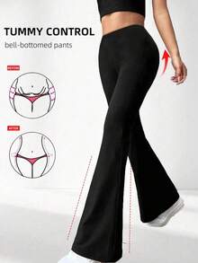 Trioutop Women's High-Waist Flare Yoga Pants - Tummy Control Stretchy Casual Trousers | Women's Clothing, Women's Bottoms, Women's Trousers